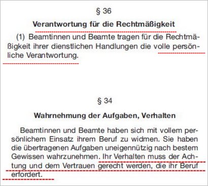 Beamtengesetz §§ 36 und 34