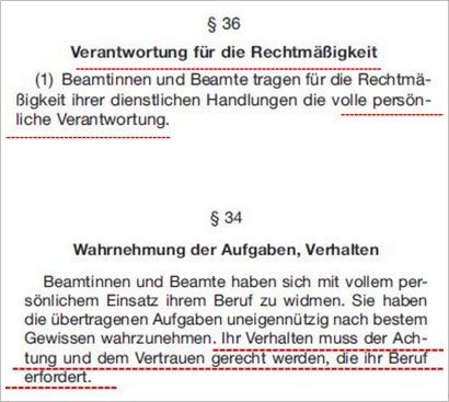 Beamtengesetz §§ 36 und 34