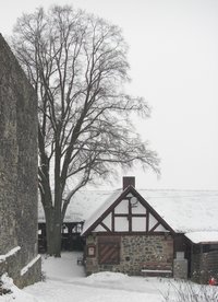 Burgbergrestaurant im Winter