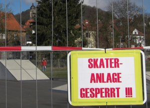 Skateranlage gesperrt