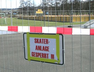 Skateranlage gesperrt !!!