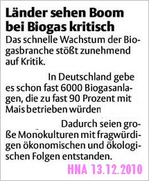 Biogas kritisch