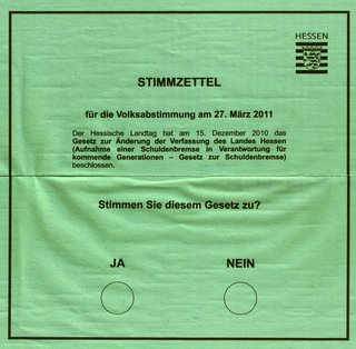 Schuldenbremse Stimmzettel