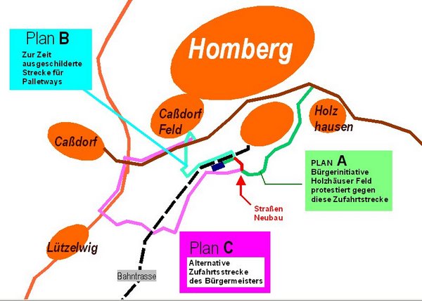 Alternative Zufahrt zu Palletways