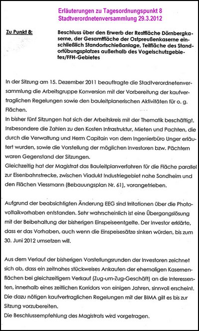 Kasernenkauf Vorlage
