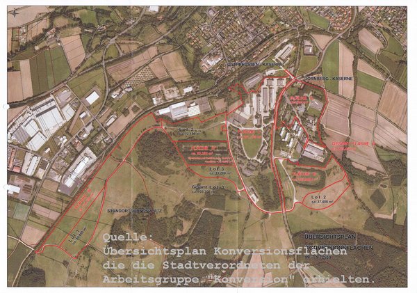 Konversionsflächen nach Bürgermeisterangaben