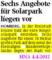 Sechs Angebote für Solar