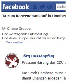Facebook CDU-Erklärung