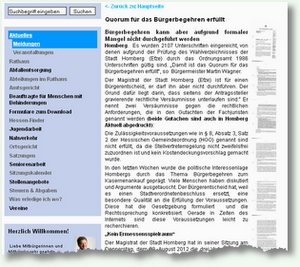 Bürgermeisterinformation zum Bürerentscheid