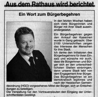 Wort zum Bürgerbegehren