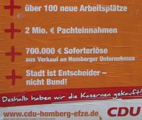 CDUPlakat für Kasernenkauf