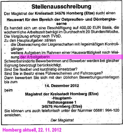 Hausmeister gesucht für HLG