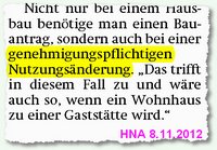 Nutzungsänderung genehmigungspflichtig
