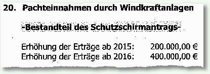 Pacht durch Windkraft