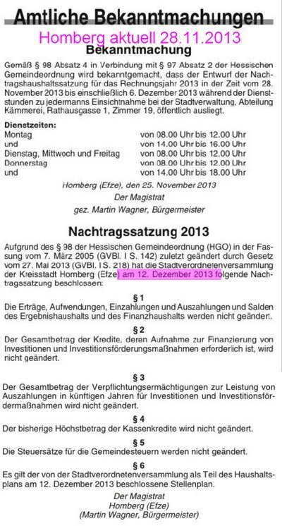 amtliche Bekanntmachung