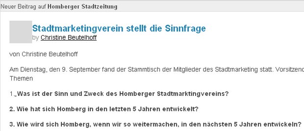 Sinnfrage beim Stadtmarketingverein