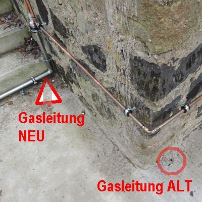 Gasleitung alt neu