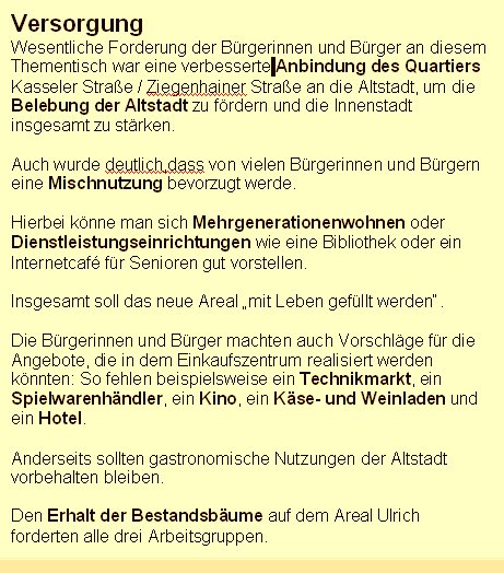 Forderungen der Bürger